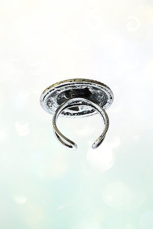 WESTERN HORSE HEAD PORTRAIT ROUND CUFF RING