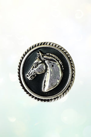 WESTERN HORSE HEAD PORTRAIT ROUND CUFF RING