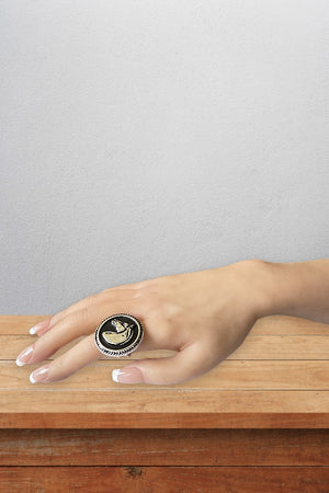 WESTERN HORSE HEAD PORTRAIT ROUND CUFF RING