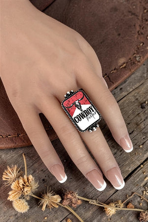 WESTERN VINTAGE COWBOY KILLER CUFF RING