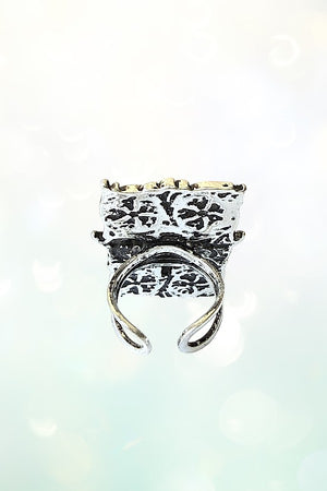 WESTERN ENGRAVED STEERHEAD PLATE CUFF RING