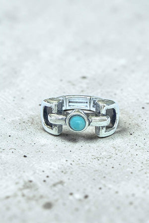 WESTERN TQ GEM CENTERED SNAFFLE BIT STRETCH RING