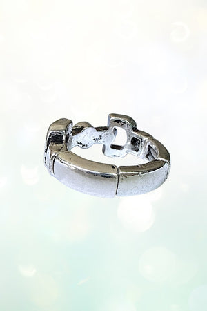 WESTERN TQ GEM CENTERED SNAFFLE BIT STRETCH RING