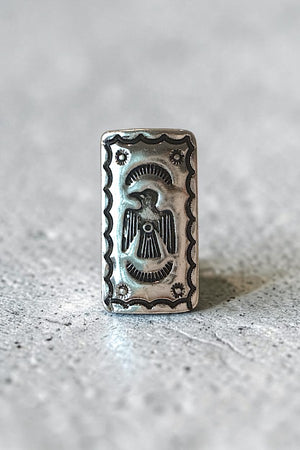 WESTERN THUNDERBIRD ETCHED CONCHO STATEMENT CUFF RING