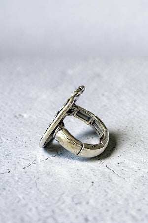 WESTERN FLORAL ETCHED BELT BUCKLE STRETCH RING