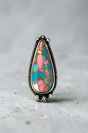 WESTERN COTTON CANCY OBLONG STONE STATEMENT CUFF RING