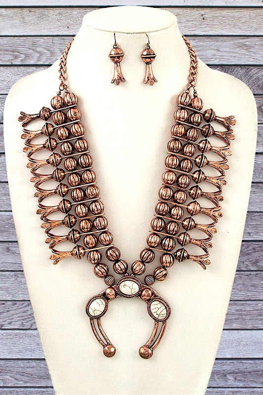 MULTI BEAD FRINGE BIB NECKLACE SET