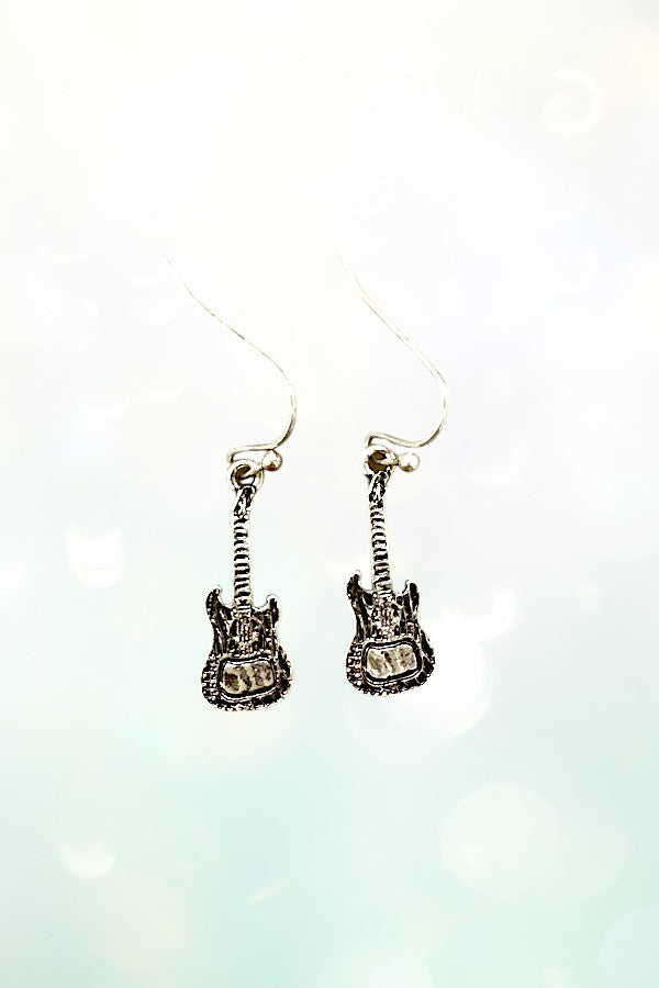 Western Guitar Chain Necklace Earring Set