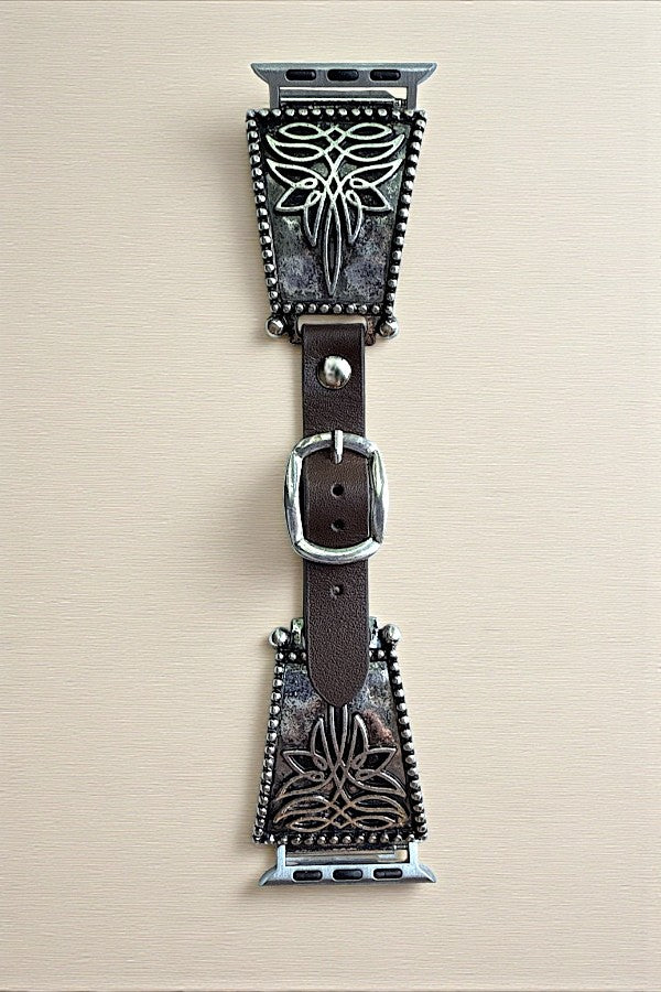 WESTERN BLUE BELL ETCHED APPLE WATCH BAND