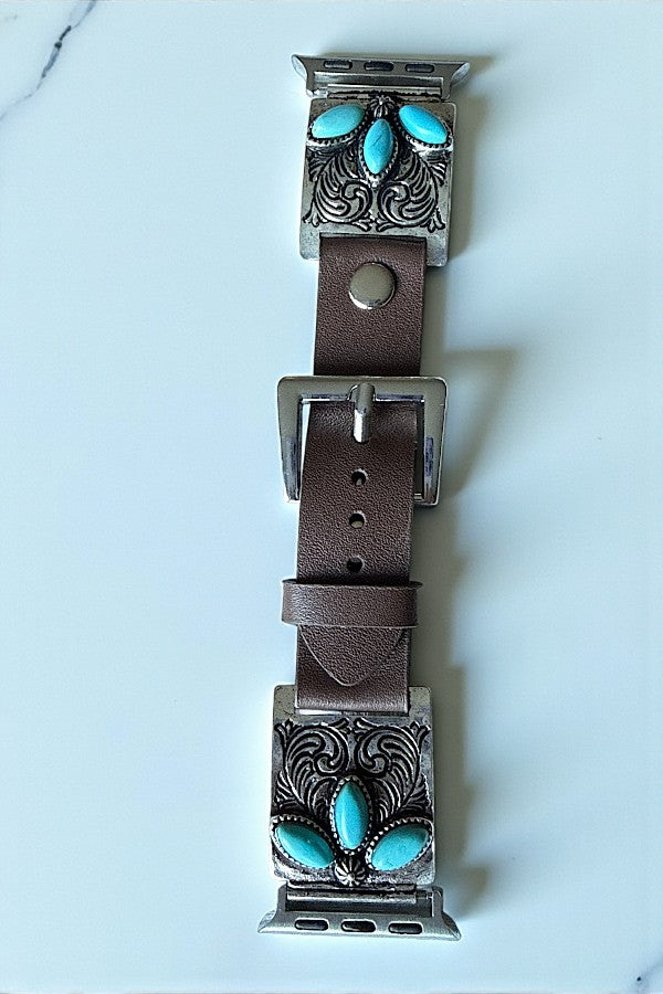 WESTERN TQ ETCHED RECTANGLE APPLE WATCHBAND