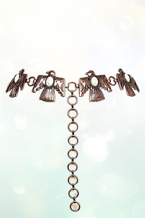 GEMSTONE ETCHED THUNDERBIRD CHAIN LINK BELT