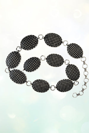 WESTERN OVAL BUBBLE CONCHO CHAIN BELT