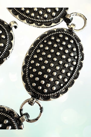 WESTERN OVAL BUBBLE CONCHO CHAIN BELT