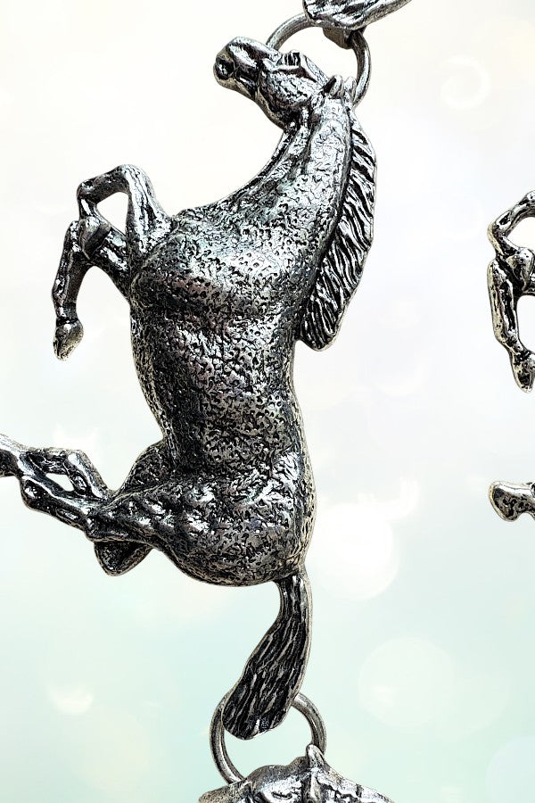 WESTERN METAL HORSE LINK CHAIN BELT