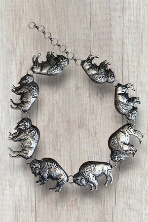 WESTERN BISON LINK METAL CHAIN BELT
