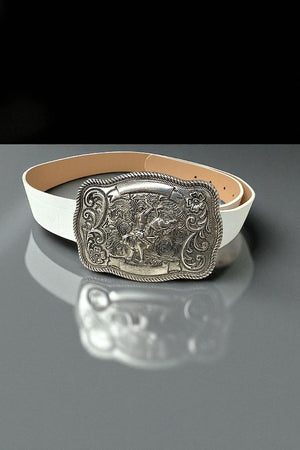 WESTERN BULL RIDING METAL PLATE BELT BUCKLE
