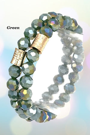 FACETED GLASS BEAD BRACELET