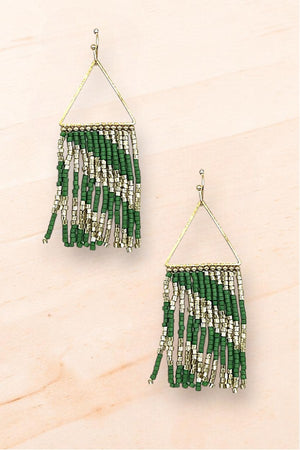 SEED BEAD TASSEL DROP EARRING