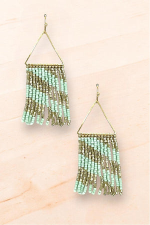 SEED BEAD TASSEL DROP EARRING