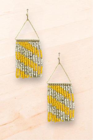 SEED BEAD TASSEL DROP EARRING