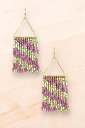 SEED BEAD TASSEL DROP EARRING