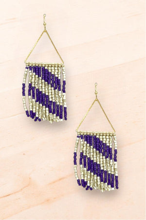 SEED BEAD TASSEL DROP EARRING