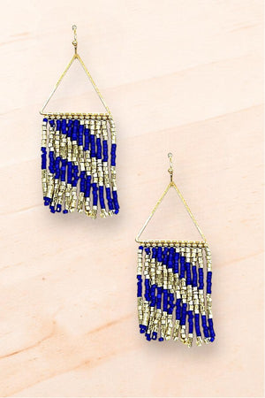 SEED BEAD TASSEL DROP EARRING