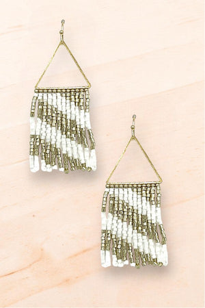 SEED BEAD TASSEL DROP EARRING