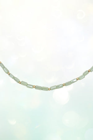 FACETED GLASS BEAD CHOKER AND BALL POST EARRING NECKLACE