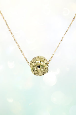 DISCO BALL PENDANT NECKLACE AND BALL POST EARRING SET