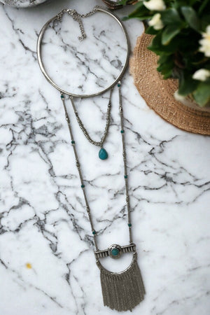 Metal Chain Drop Chain Accent Necklace