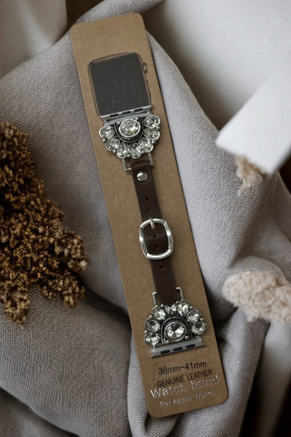Semi Floral Gemstone Watch Band