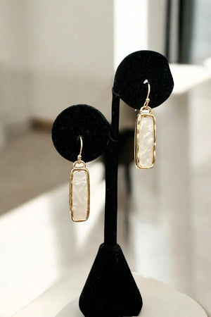 Pearl Framed Bar Dangle Earring