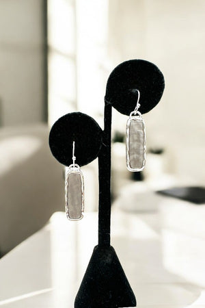 Pearl Framed Bar Dangle Earring