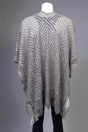 OPEN KNIT FASHION RUANA