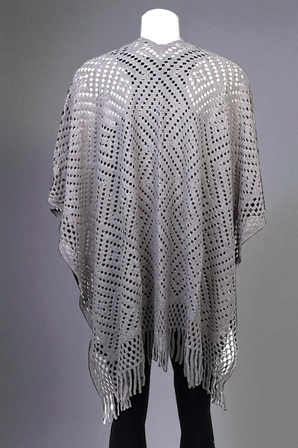 OPEN KNIT FASHION RUANA