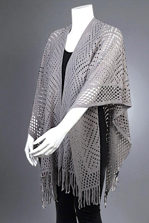 OPEN KNIT FASHION RUANA