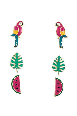 MIX PARROT POST EARRING