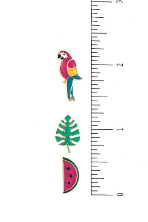 MIX PARROT POST EARRING