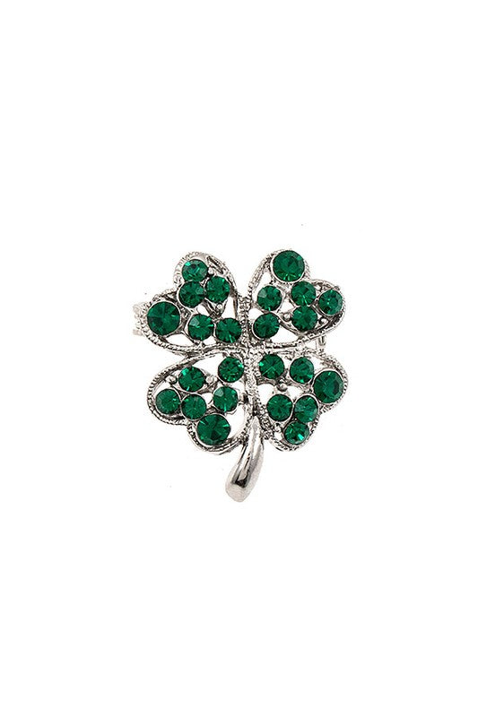 ST PATRICK CLOVER BROOCH