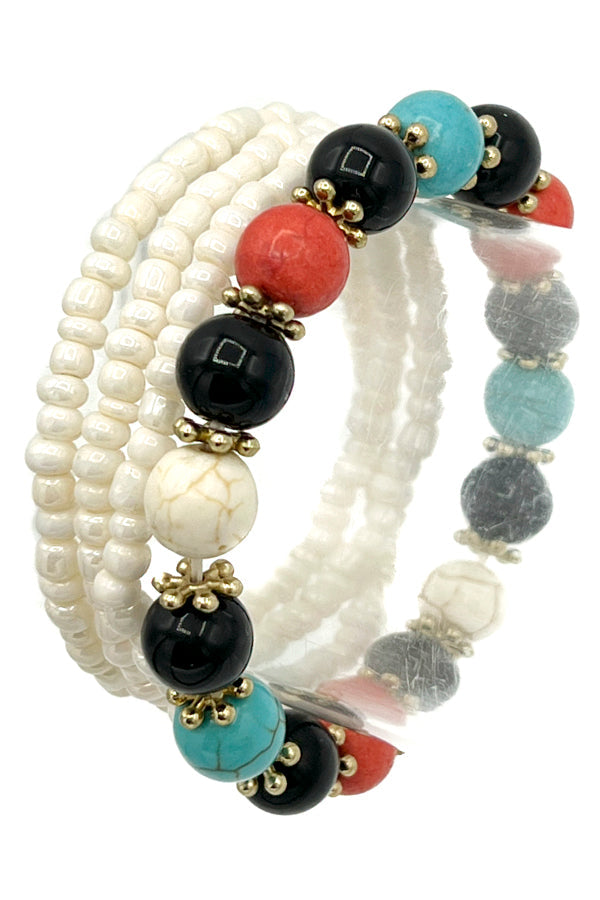 Multi Gemstone Bead Bracelet