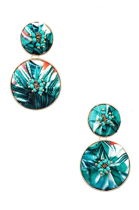 Bead Floral  Accent Drop Earring 
