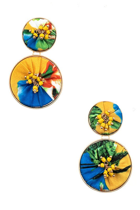 Bead Floral  Accent Drop Earring 