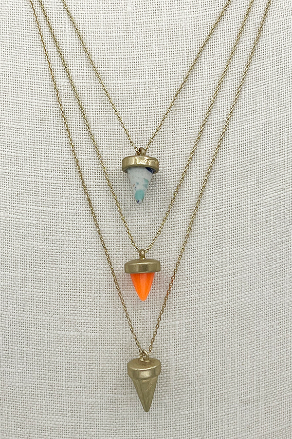 Cone Pendant Layered Necklace