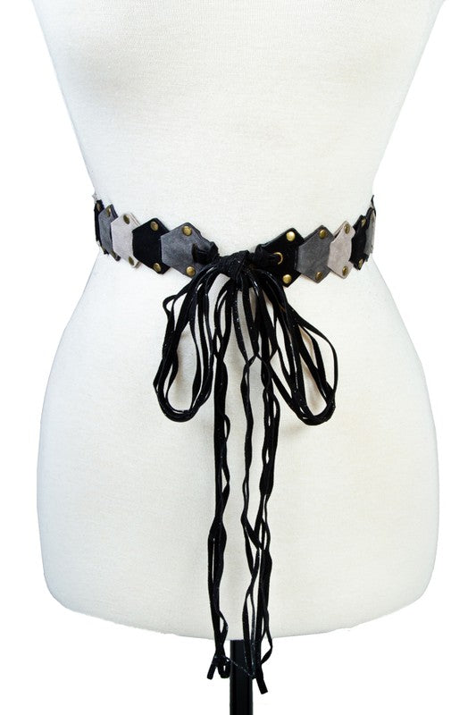 Faux Leather Link with Tassel Strap