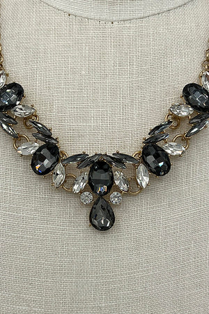 Faceted Gem Chain Link Necklace Set