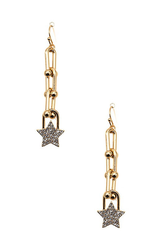 ROUND ACETATE STUDDED DROP EARRING