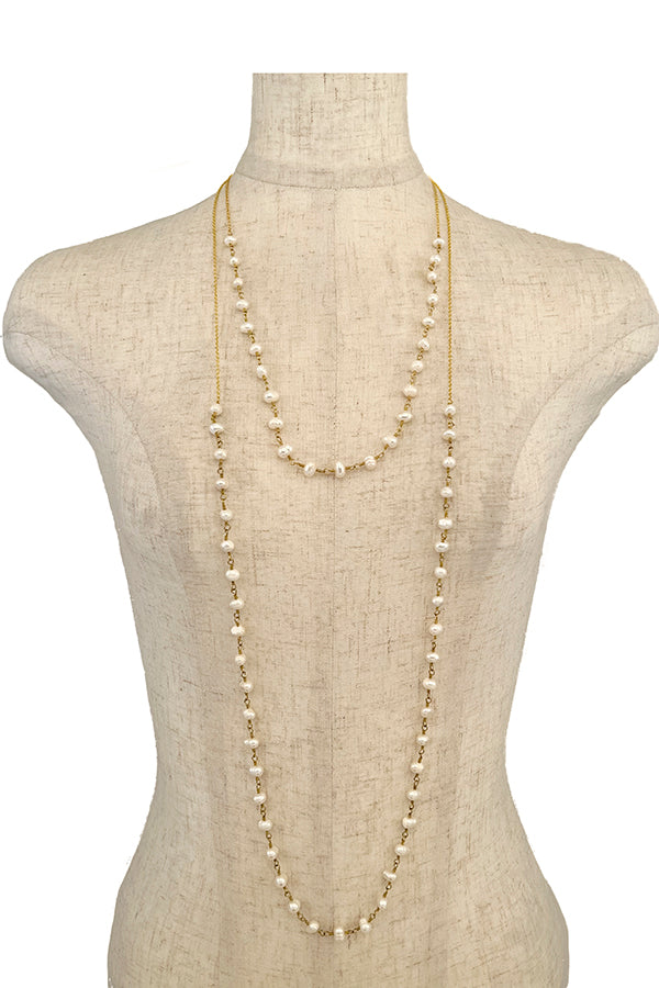 Elongated Freshwater Pearl Necklace
