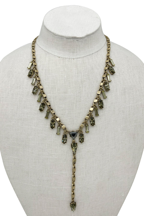 Marquise Framed Gem Chain Link Necklace