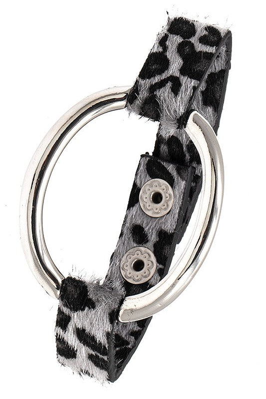 Animal Print Oval Cut Out Bracelet Band